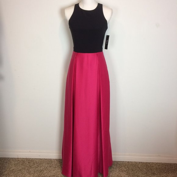 Betsy & Adam Black and Pink Gown - NWT - Picture 5 of 9